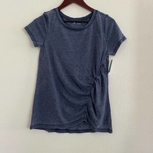 SUSINA Burnout Ruched Tee, Blue, NWT, XS
